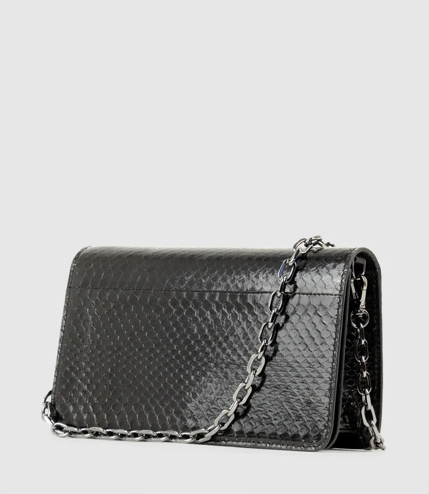NYX Evening Bag in Black Snake sold by Edward Meller product image thumbnail 3