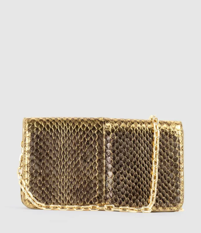 NYX Evening Bag in Brass Snake sold by Edward Meller