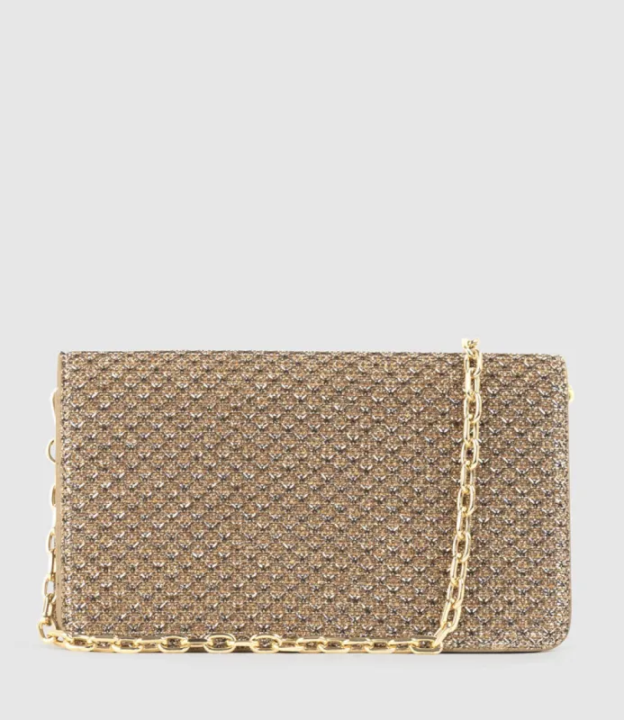 NYX Evening Bag in Copper Metallic Fabric sold by Edward Meller