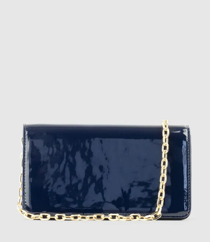 NYX Evening Bag in Navy Patent sold by Edward Meller