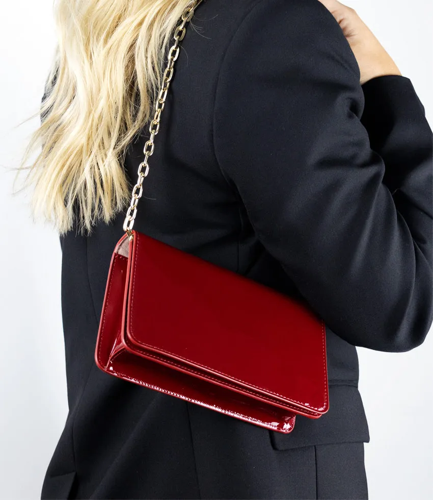 NYX Evening Bag in Ruby Patent sold by Edward Meller product image thumbnail 5