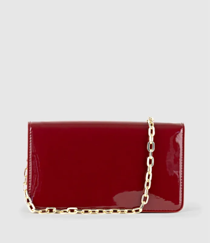 NYX Evening Bag in Ruby Patent sold by Edward Meller