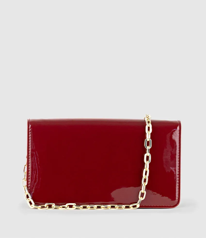 NYX Evening Bag in Ruby Patent sold by Edward Meller