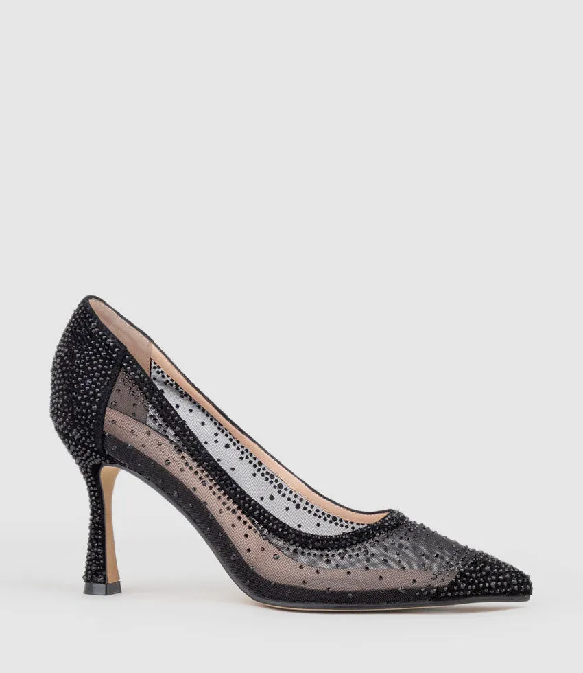 AZRA85 Crystal Mesh Pump in Black Suede sold by Edward Meller product image thumbnail 3