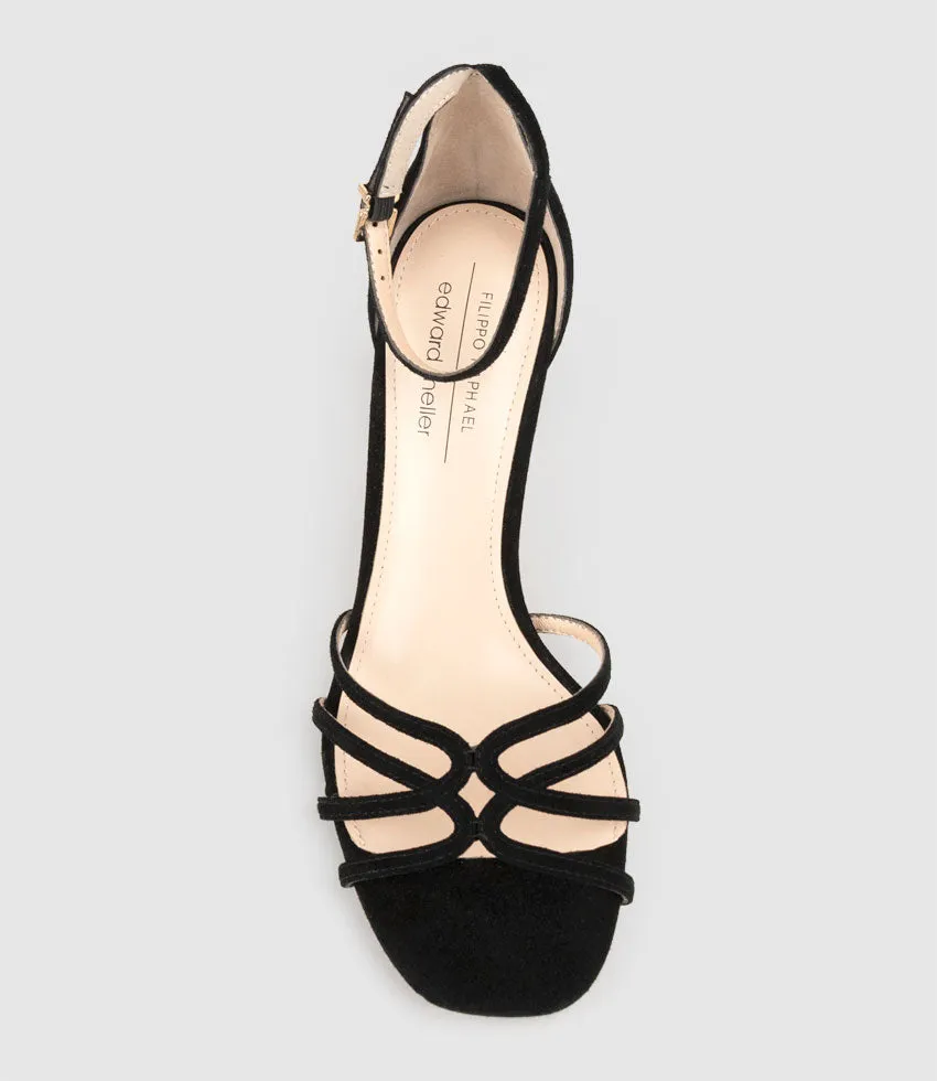 SYBIL75 Strappy Sandal in Black Suede sold by Edward Meller product image thumbnail 4
