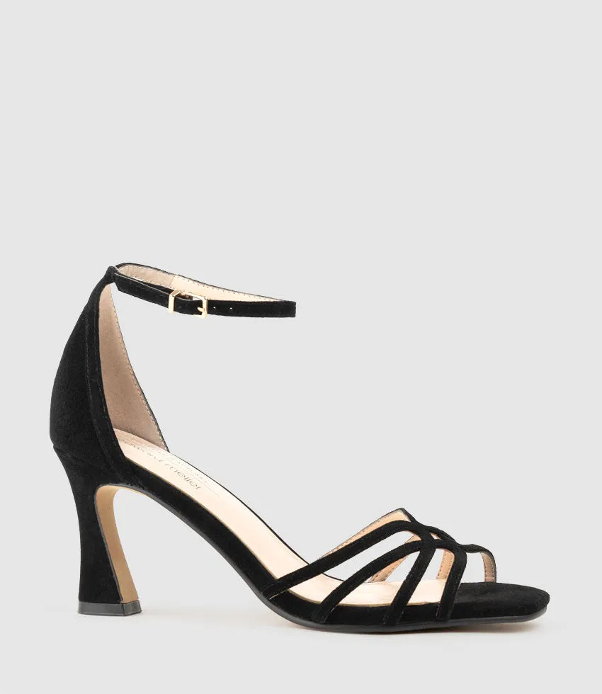 SYBIL75 Strappy Sandal in Black Suede sold by Edward Meller product image thumbnail 2