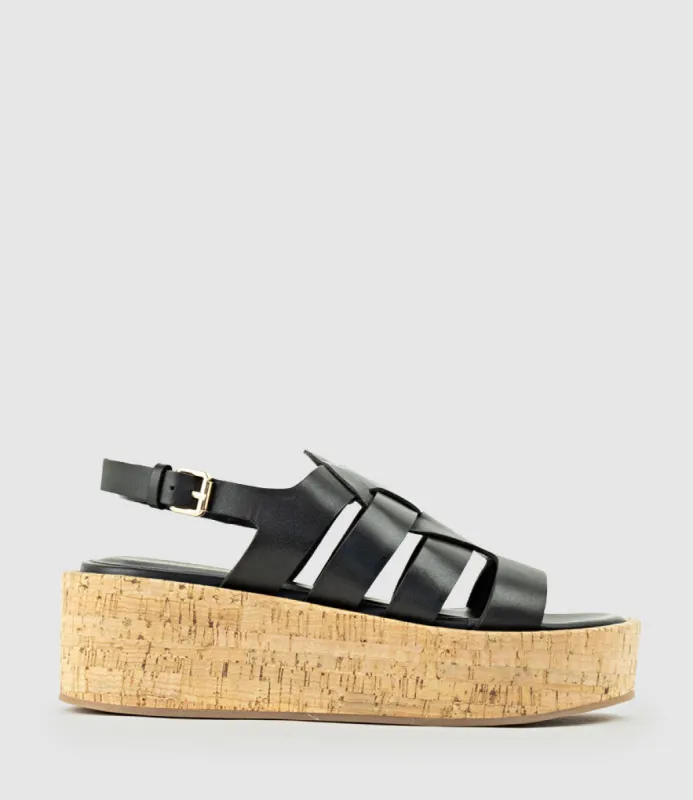 LYNARA Strappy Sandal on Unit in Black sold by Edward Meller
