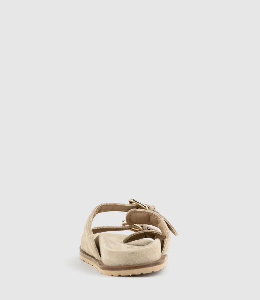 KALIN Two Strap Slide on Footbed in Natural Suede sold by Edward Meller product image thumbnail 4