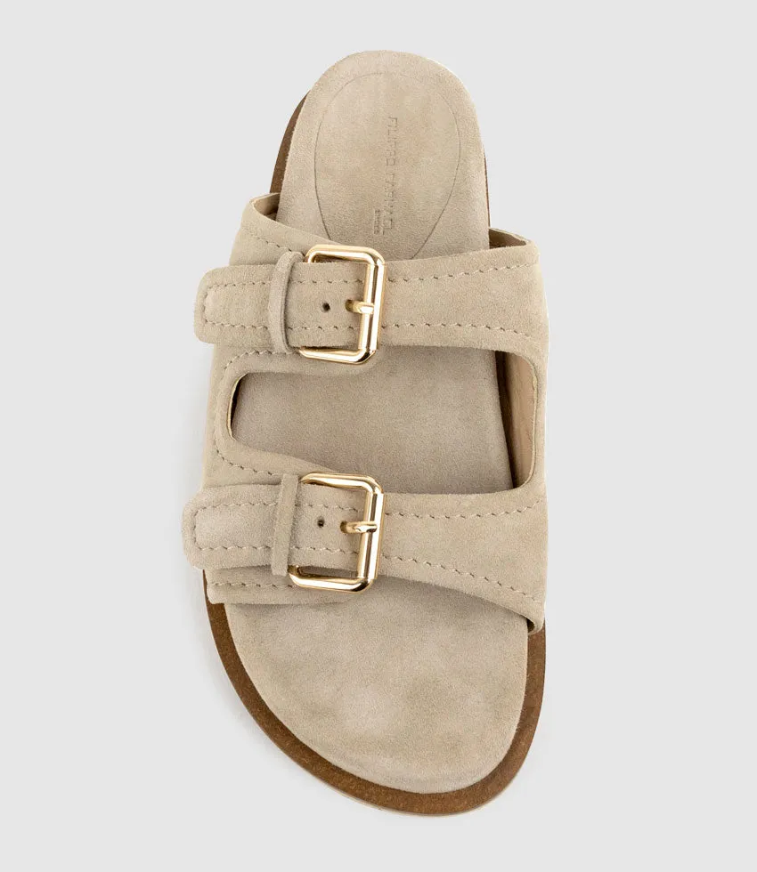 KALIN Two Strap Slide on Footbed in Natural Suede sold by Edward Meller product image thumbnail 5