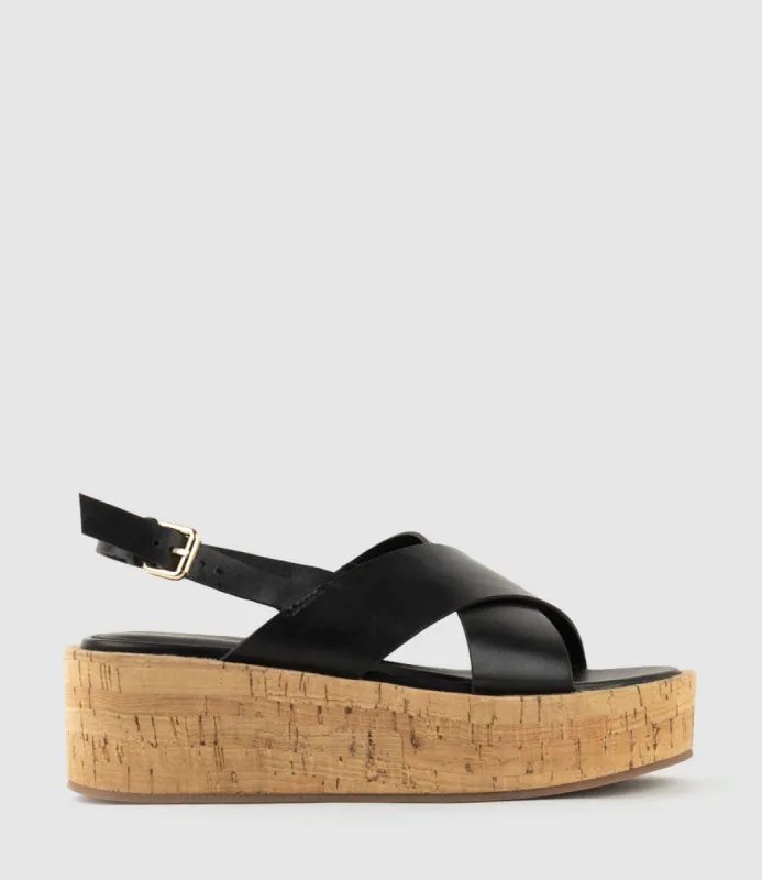 LESSA Crossover Sandal on Unit in Black sold by Edward Meller