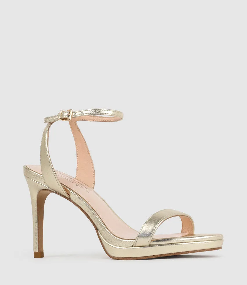 WHISPER90 Single Strap Platform Sandal in Pale Gold sold by Edward Meller product image thumbnail 2