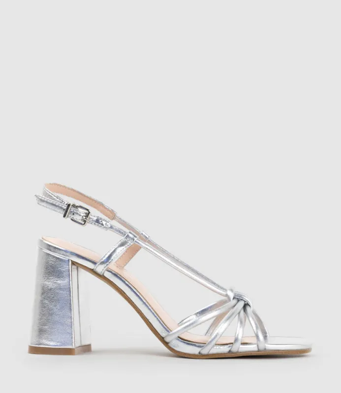 KYA85 Tubed Knot Sandal in Silver sold by Edward Meller