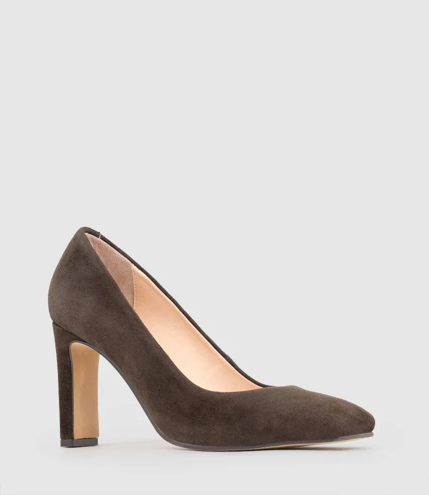 BROOKLYN85 Square Toe Pump in Chocolate Suede sold by Edward Meller product image thumbnail 2