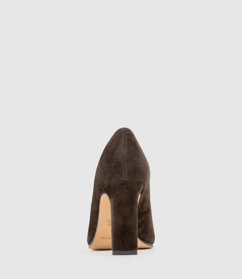 BROOKLYN85 Square Toe Pump in Chocolate Suede sold by Edward Meller product image thumbnail 3