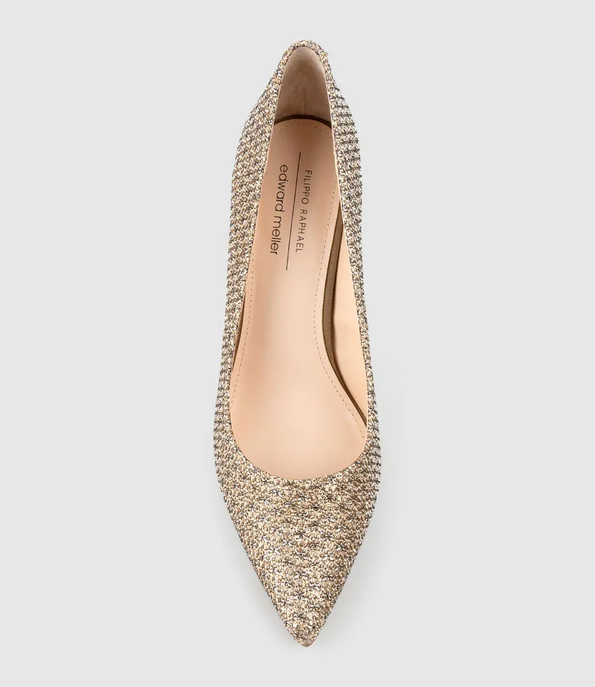 GAGA 100mm Pointed Toe Pump in Copper Metallic Fabric sold by Edward Meller product image thumbnail 4