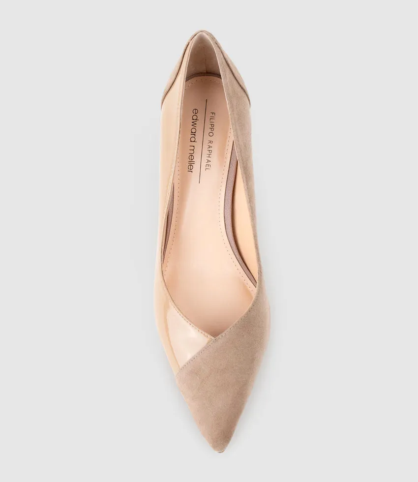 ATIYA85 Mixed Material Pump in Nude Suede sold by Edward Meller product image thumbnail 4