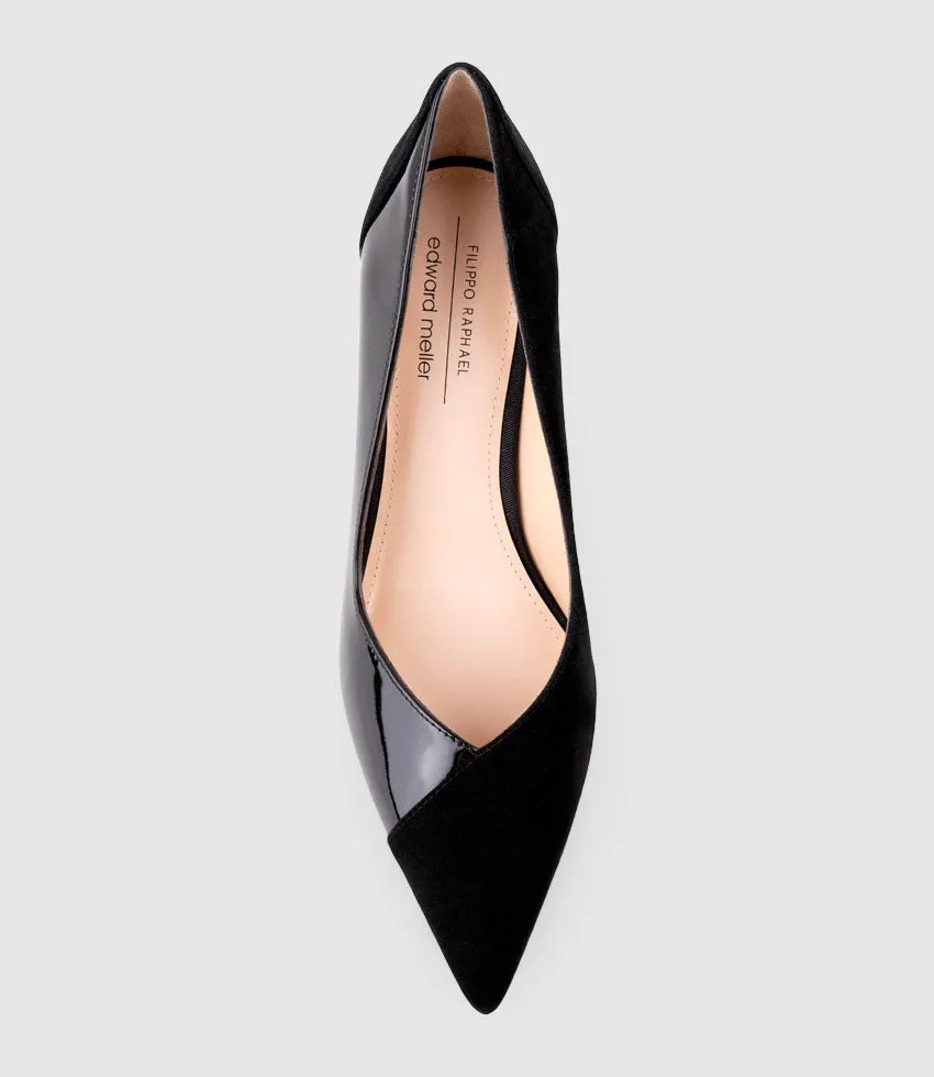 ATIYA85 Mixed Material Pump in Black Suede sold by Edward Meller product image thumbnail 4