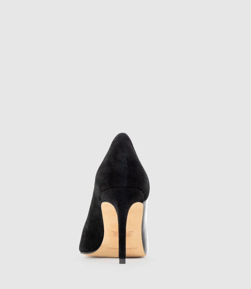 ATIYA85 Mixed Material Pump in Black Suede sold by Edward Meller product image thumbnail 3