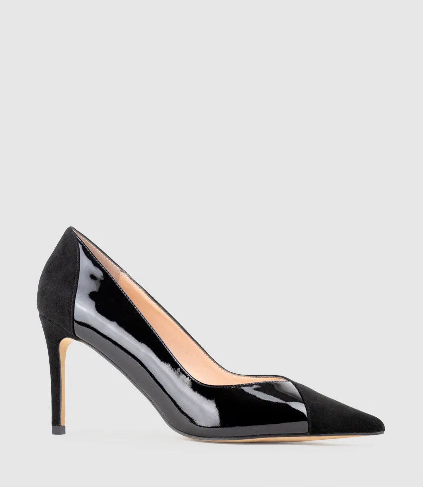 ATIYA85 Mixed Material Pump in Black Suede sold by Edward Meller product image thumbnail 2