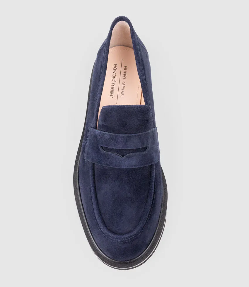 GALIA Loafer with Keeper in Navy Suede sold by Edward Meller product image thumbnail 4