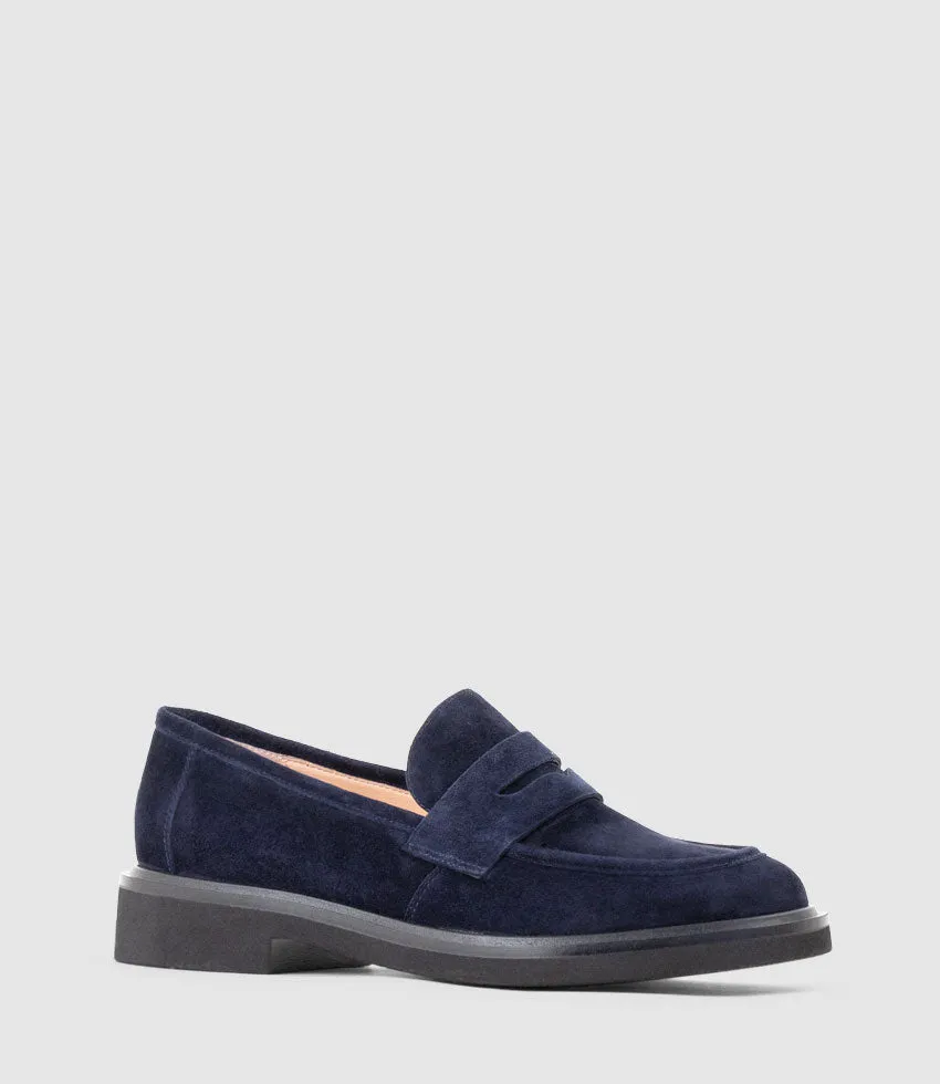 GALIA Loafer with Keeper in Navy Suede sold by Edward Meller product image thumbnail 2