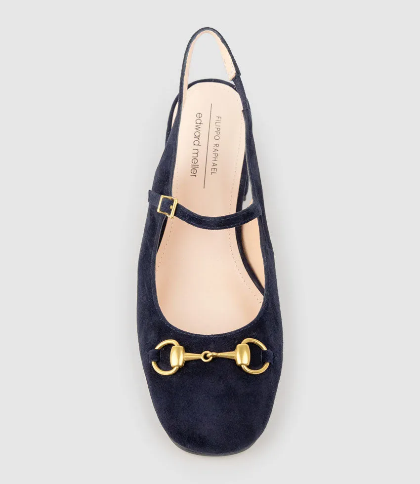 DESIRE45 Mary Jane Slingback Pump in Navy Suede sold by Edward Meller product image thumbnail 5