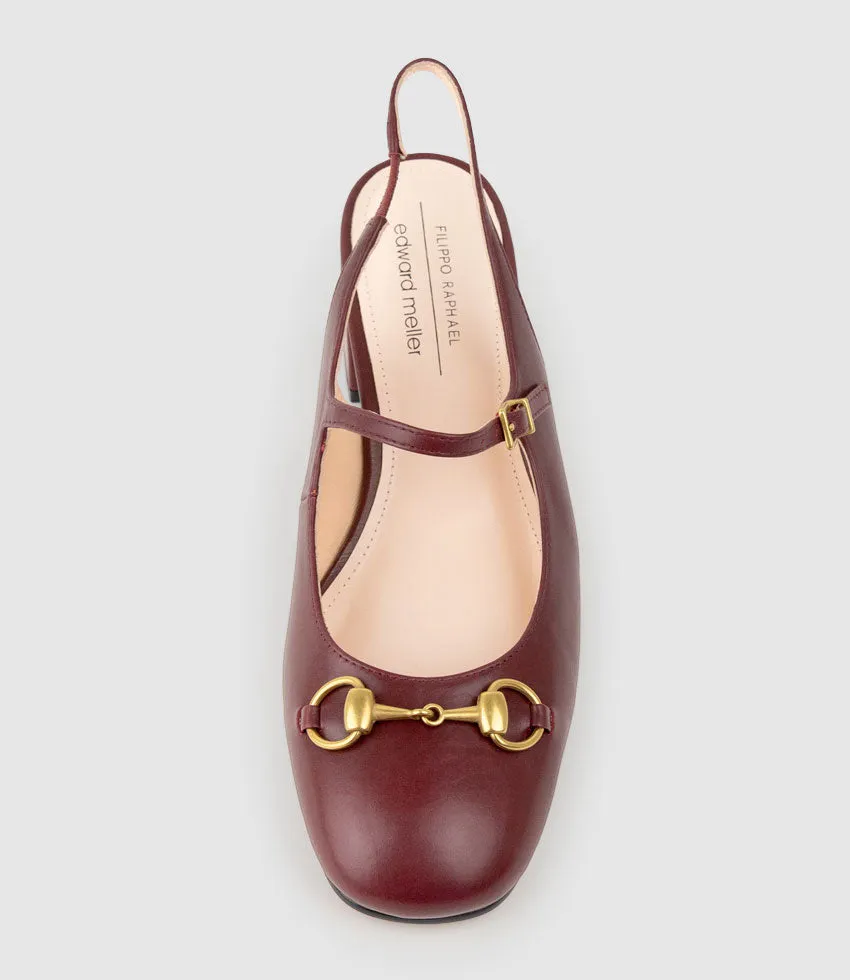 DESIRE45 Mary Jane Slingback Pump in Claret Calf sold by Edward Meller product image thumbnail 4