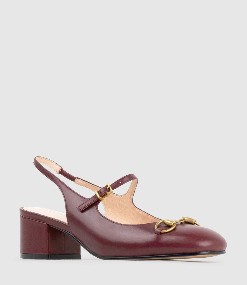 DESIRE45 Mary Jane Slingback Pump in Claret Calf sold by Edward Meller product image thumbnail 2