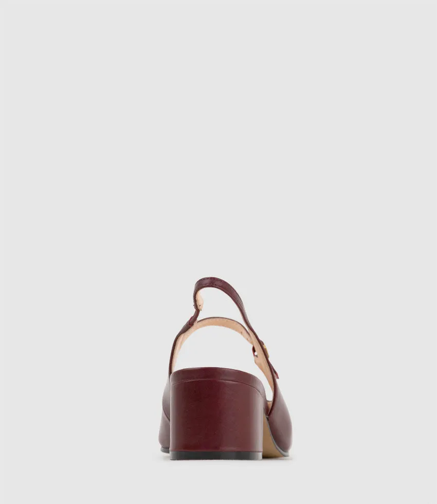 DESIRE45 Mary Jane Slingback Pump in Claret Calf sold by Edward Meller product image thumbnail 3