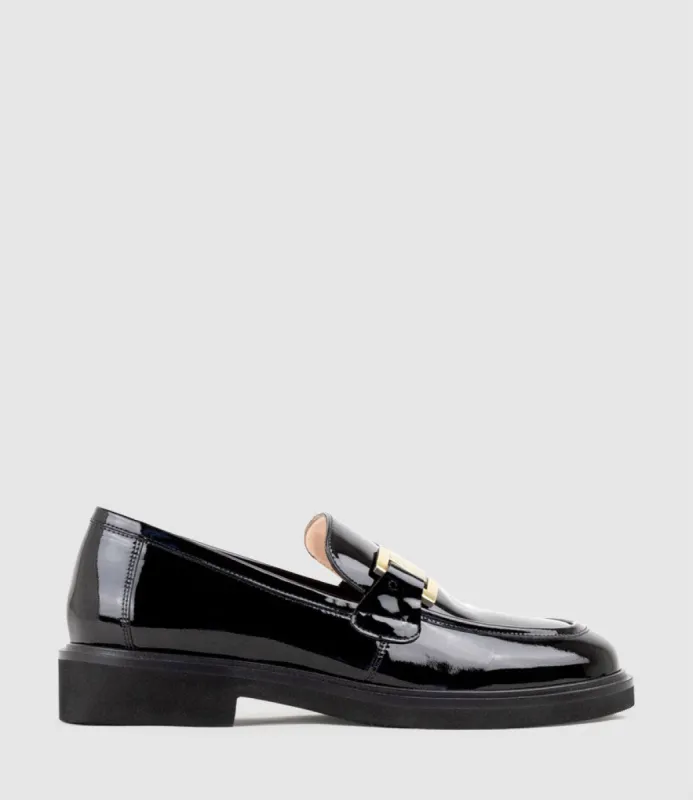 GYRO Loafer with Trim in Black Patent sold by Edward Meller
