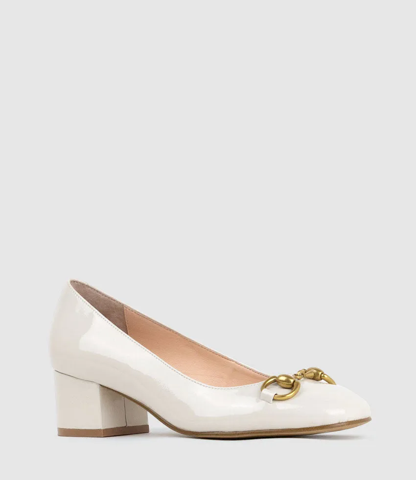 CHERISH45 Pump with Trim in Bone Patent sold by Edward Meller product image thumbnail 2