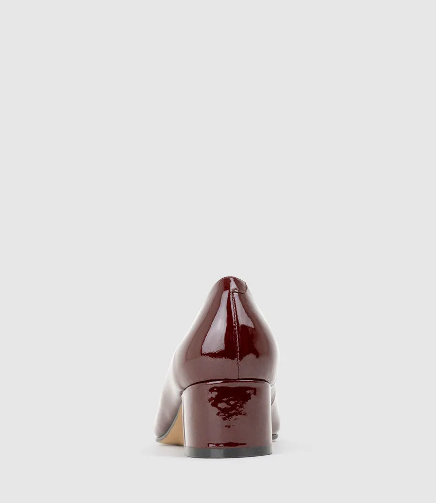 CHERISH45 Pump with Trim in Wine Patent sold by Edward Meller product image thumbnail 3