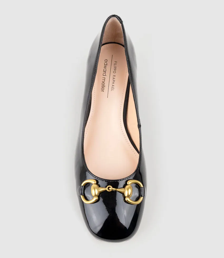 CHERISH45 Pump with Trim in Black Patent sold by Edward Meller product image thumbnail 5