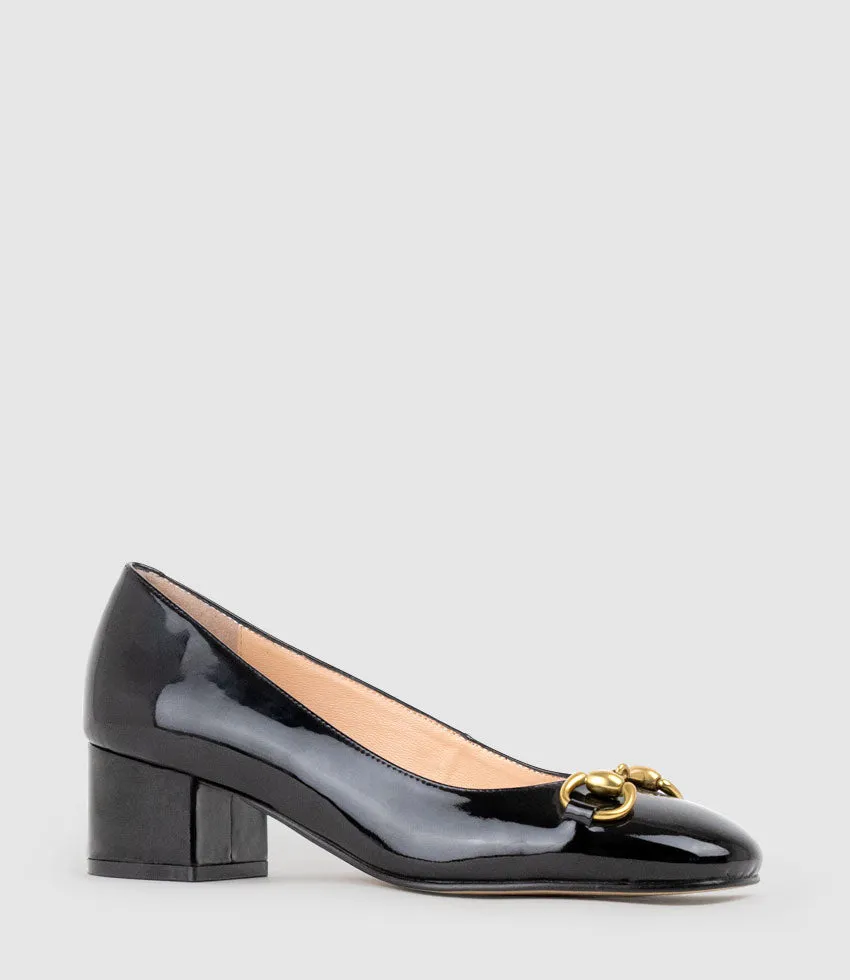 CHERISH45 Pump with Trim in Black Patent sold by Edward Meller product image thumbnail 3