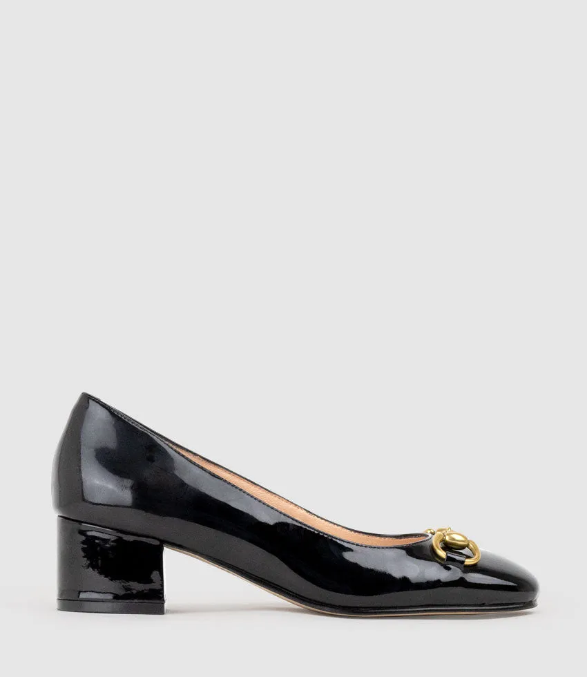 CHERISH45 Pump with Trim in Black Patent sold by Edward Meller product image thumbnail 2