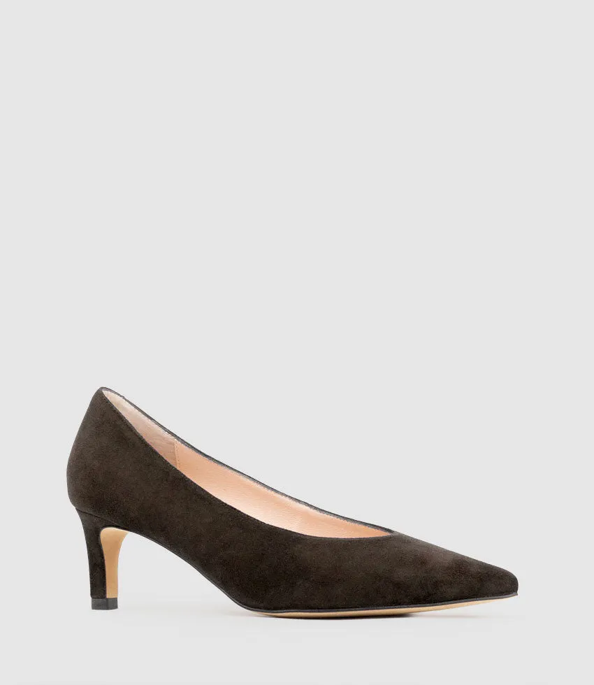 COSETTE55 Choked Up Pump in Chocolate Suede sold by Edward Meller product image thumbnail 3