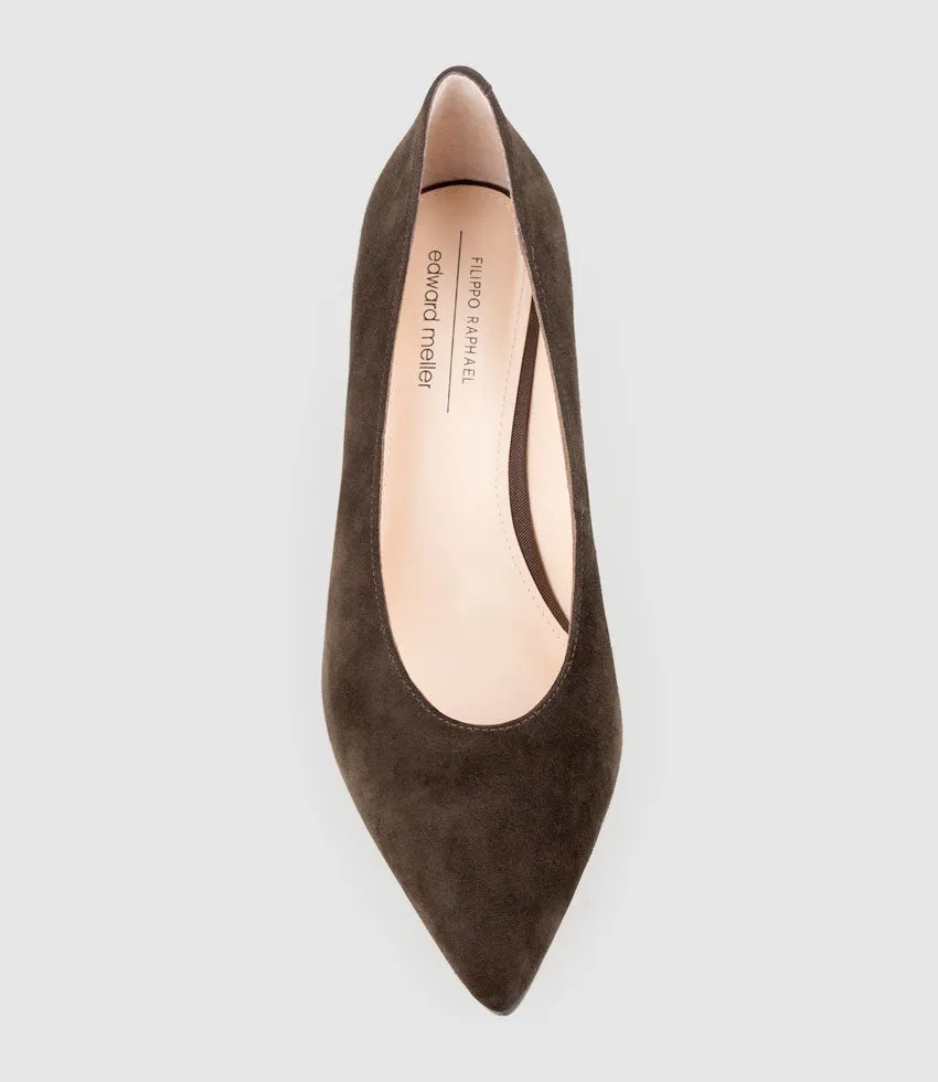 COSETTE55 Choked Up Pump in Chocolate Suede sold by Edward Meller product image thumbnail 5