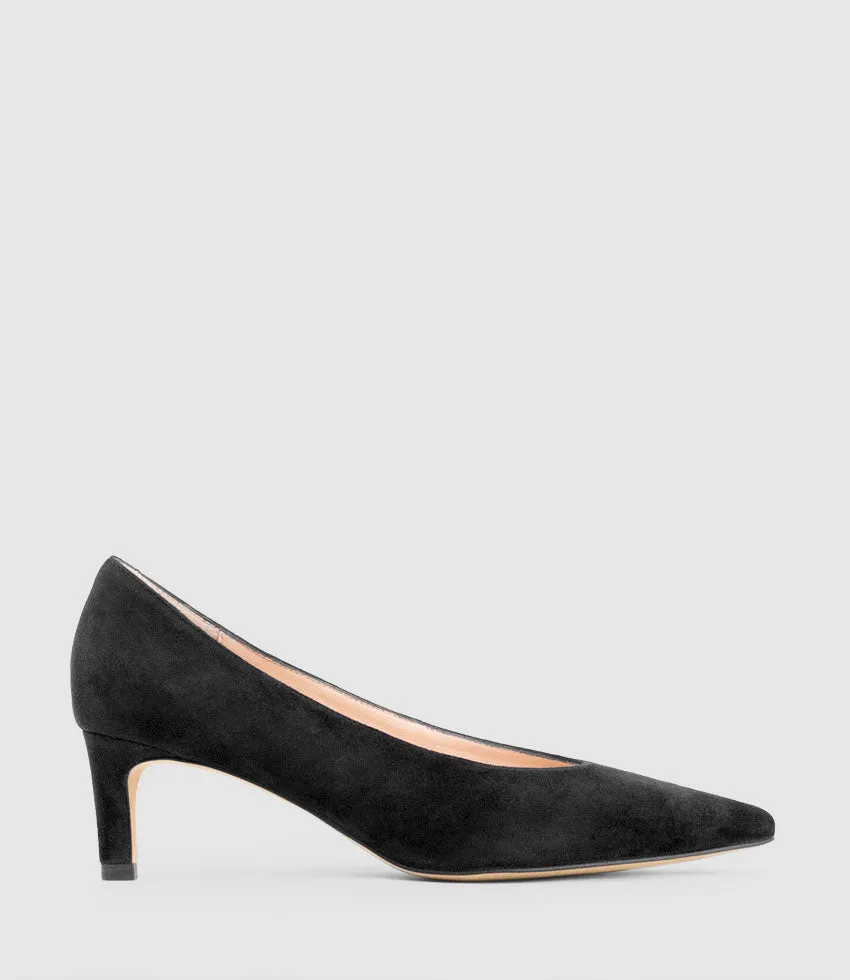 COSETTE55 Choked Up Pump in Black Suede sold by Edward Meller