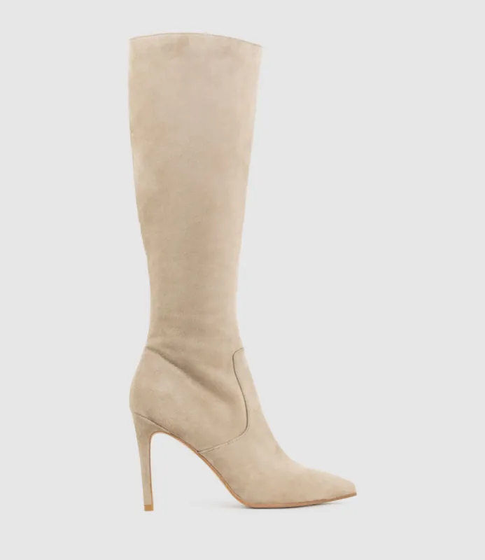 VAHLA100 Knee High Boot in Desert Suede sold by Edward Meller