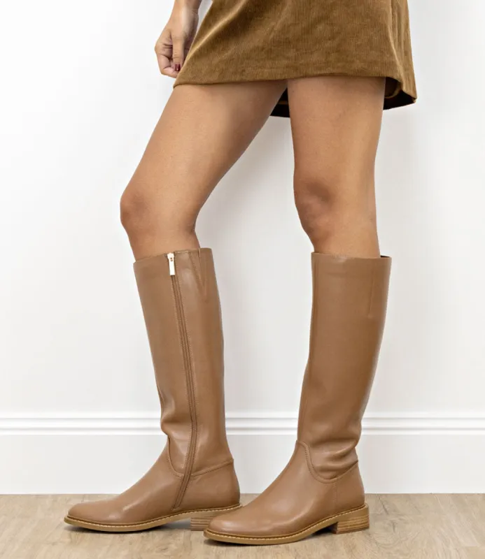 VASPER30 Knee High Boot in Tan sold by Edward Meller