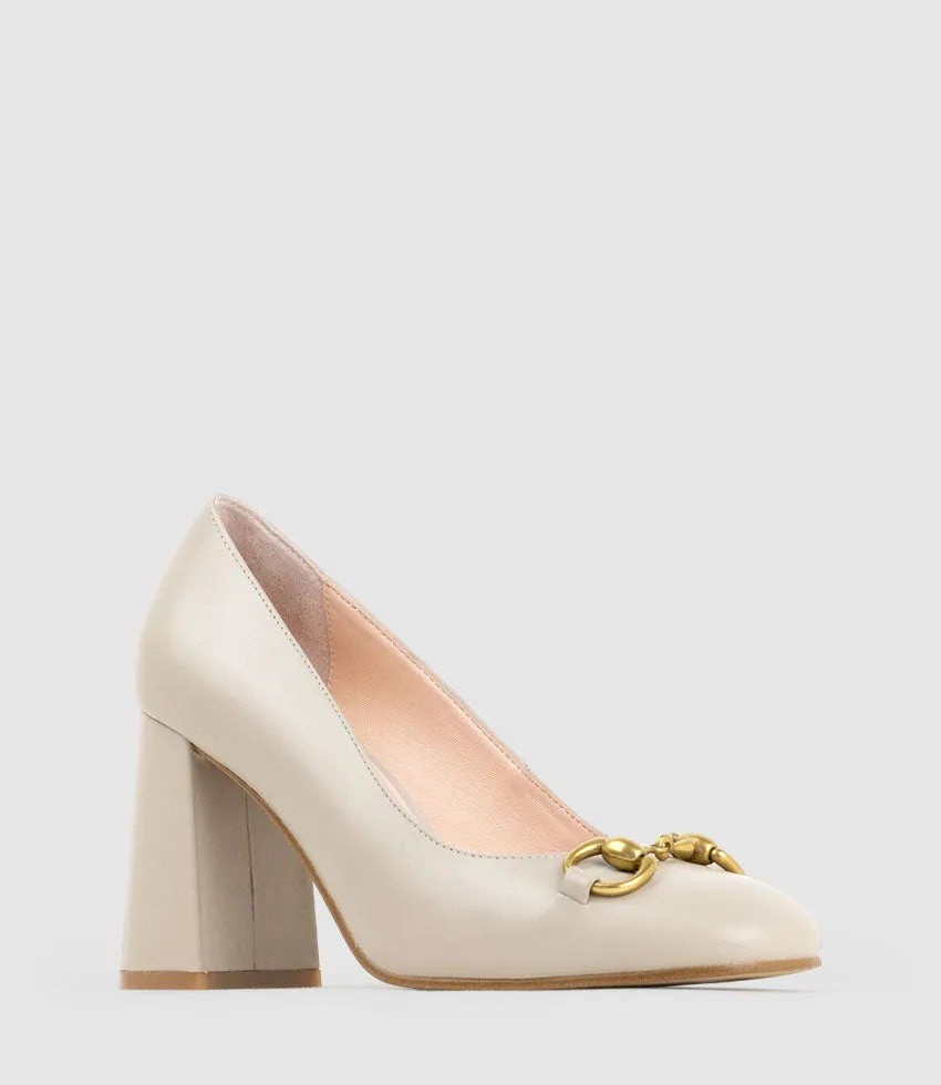 BAILEY85 Block Heel Pump with Trim in Ash Calf sold by Edward Meller product image thumbnail 2