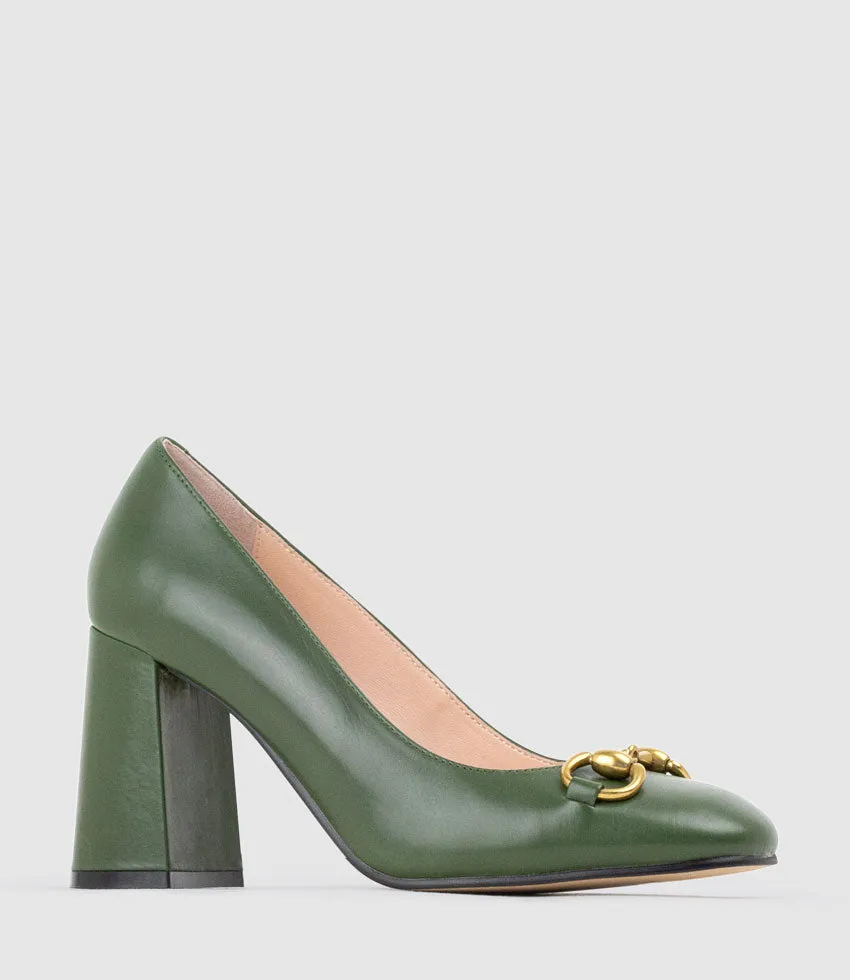 BAILEY85 Block Heel Pump with Trim in Grass Calf sold by Edward Meller product image thumbnail 3