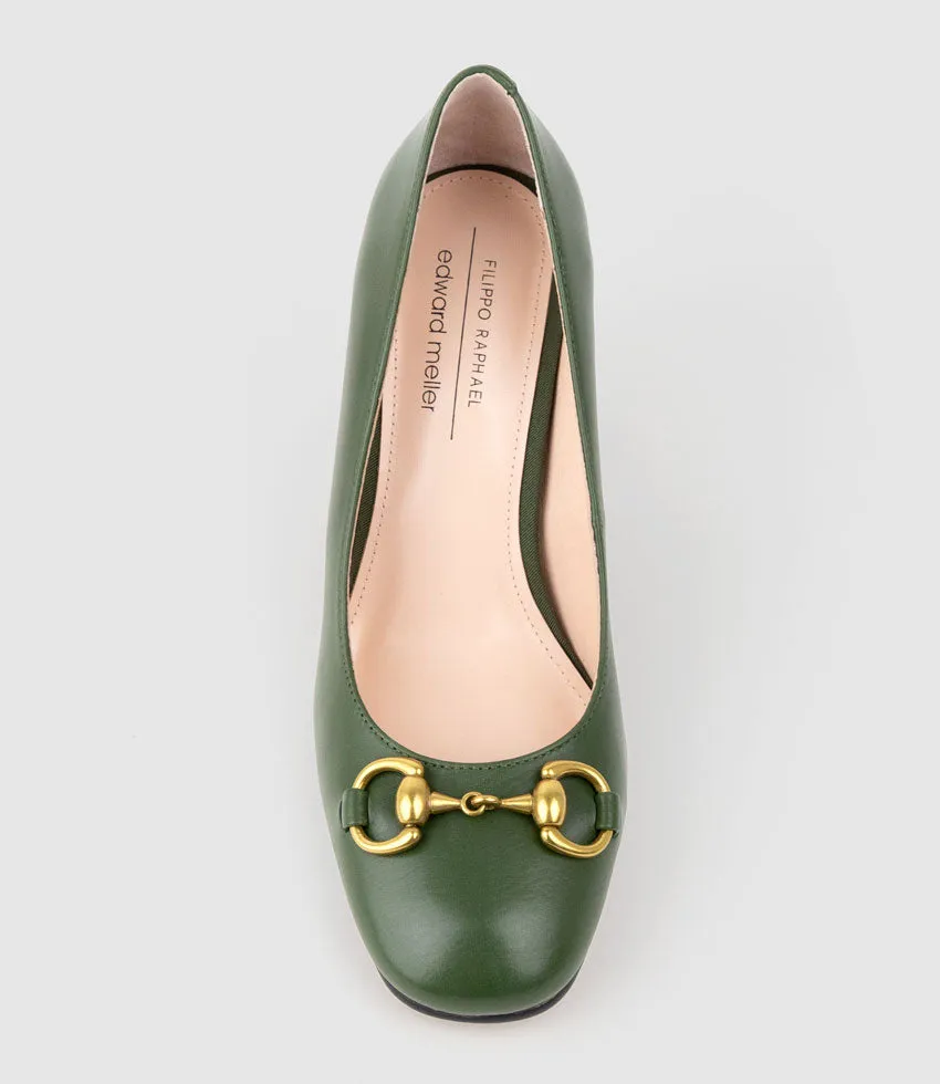 BAILEY85 Block Heel Pump with Trim in Grass Calf sold by Edward Meller product image thumbnail 5