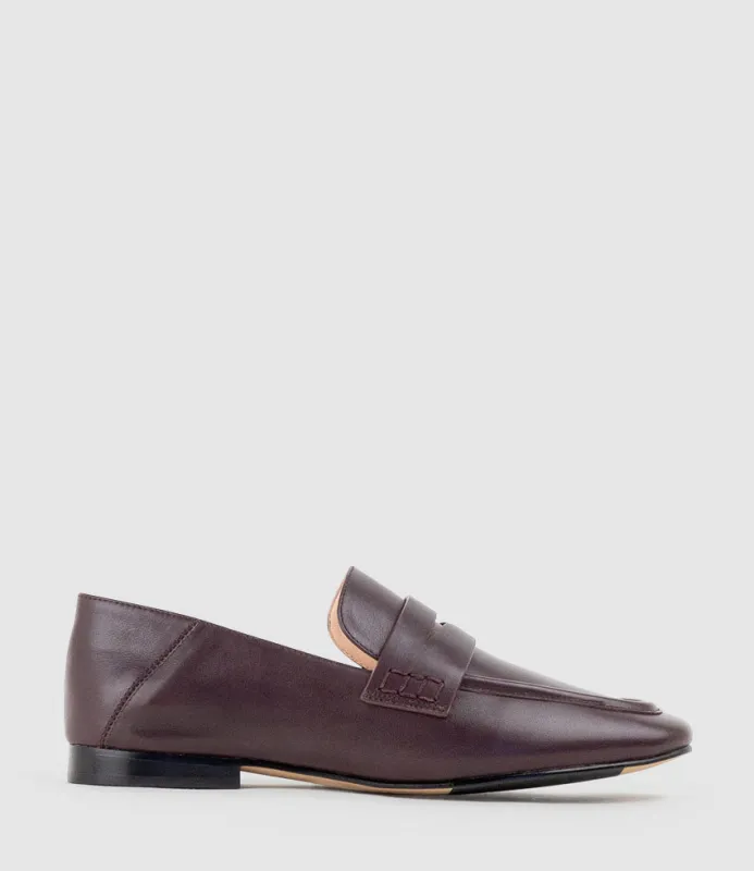 FINLAY Moccasin with Collapsible Back in Bordeaux Calf sold by Edward Meller