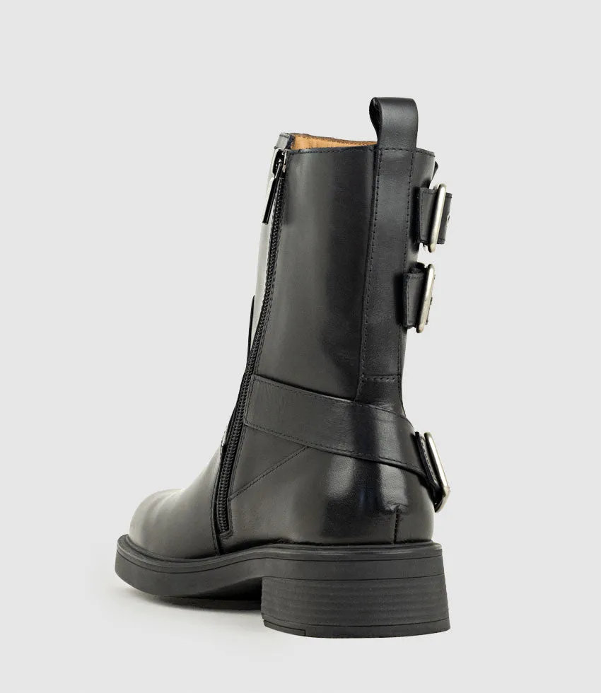 WHITLEY Ankle Boot with Three Buckles in Black Calf sold by Edward Meller product image thumbnail 4