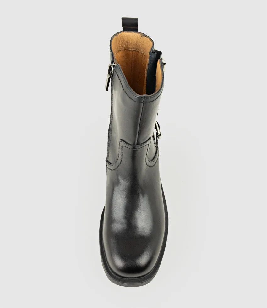 WHITLEY Ankle Boot with Three Buckles in Black Calf sold by Edward Meller product image thumbnail 5