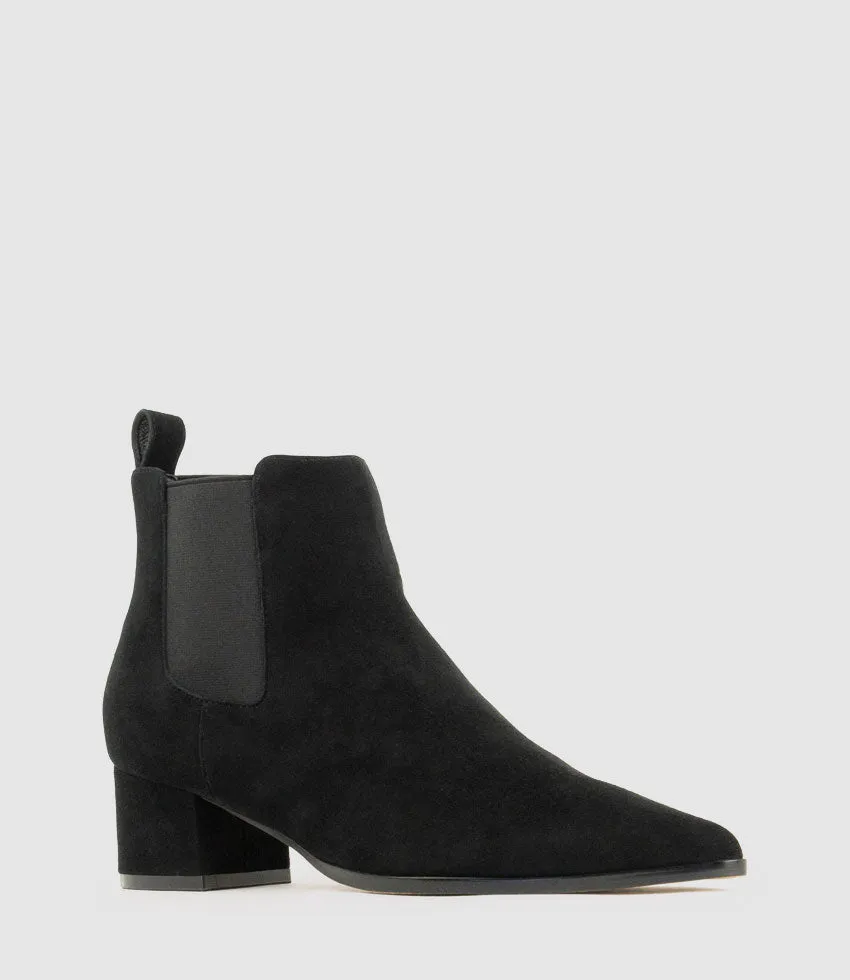 ZENIA45 Ankle Boot with Gusset in Black Suede sold by Edward Meller product image thumbnail 2