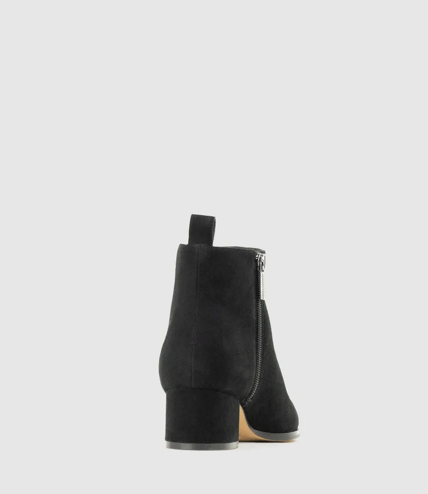 ZENIA45 Ankle Boot with Gusset in Black Suede sold by Edward Meller product image thumbnail 3