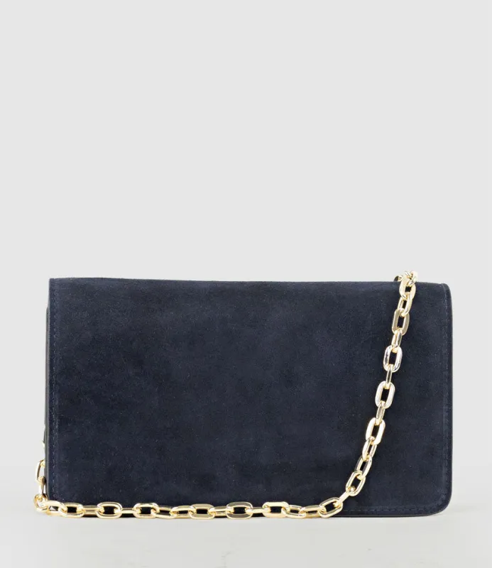 NYX Evening Bag in Navy Suede sold by Edward Meller