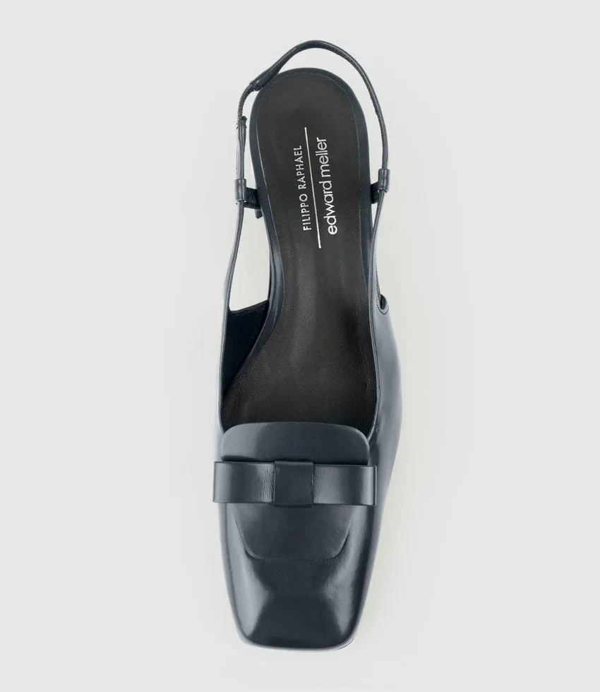 DINA45 Slingback Pump with Bow in Navy High Shine sold by Edward Meller product image thumbnail 4